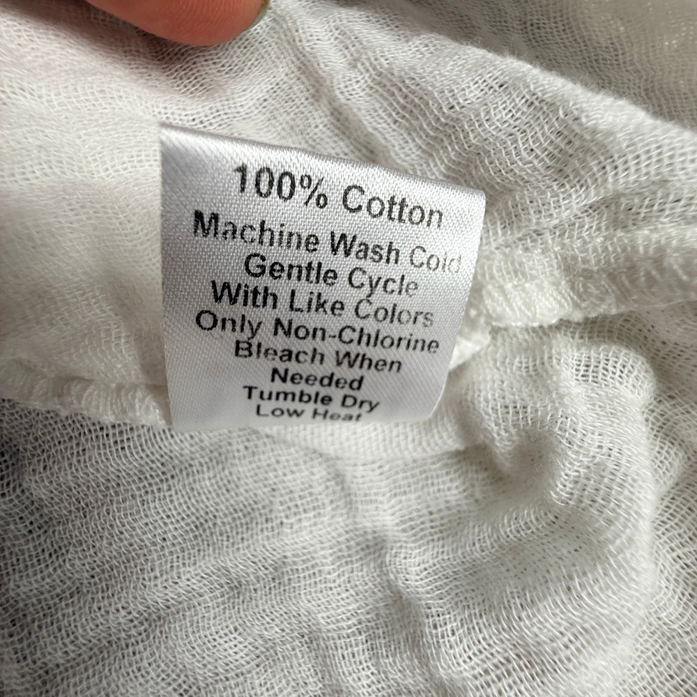 Wilt Women Tank Top Raw Hem Frayed Gauze XS White Cotton Made in USA - Picture 5 of 7